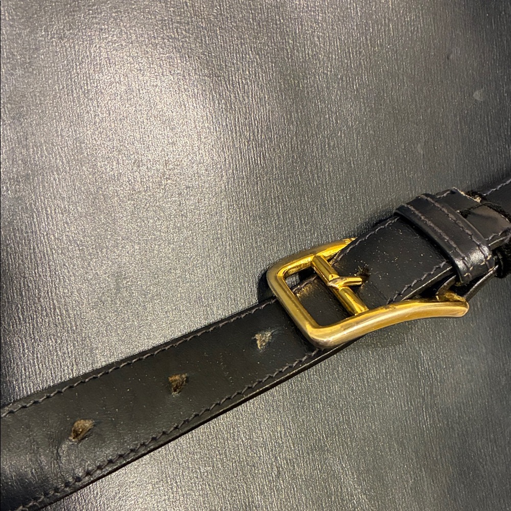 Celine Navy Shoulder Bag with Gold Accent - Picture 7 of 10